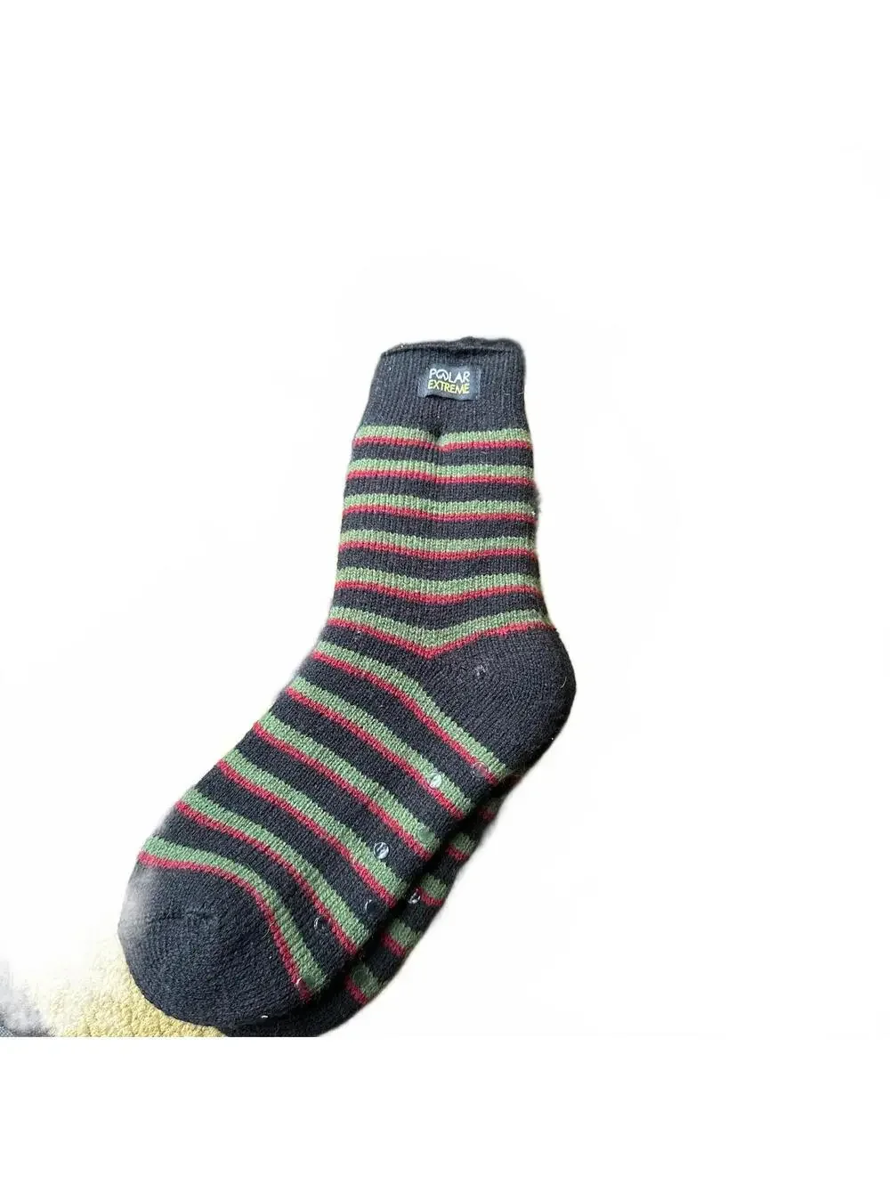 Polar Extreme Boys Thermal Socks (Size 3-9) – Striped Crew with Grippers